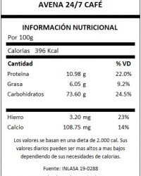 TABLA AVENA 24-7 CAFÉ