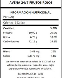 TABLA AVENA 24-7 FRUTOS ROJOS